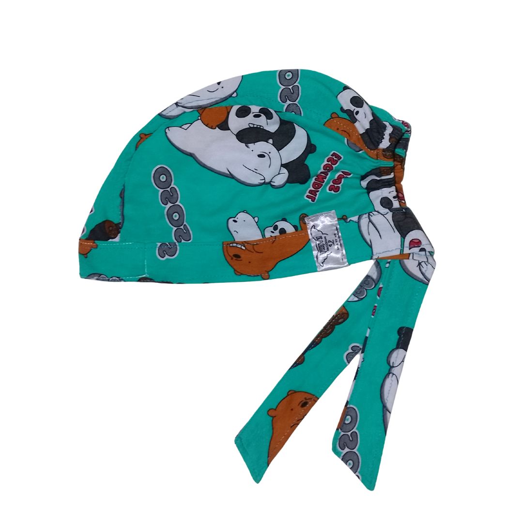 Gorro Medico quirúrgico Osos Polar, Panda, Pardo Verde