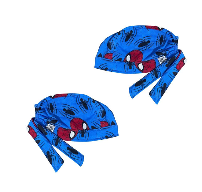 Gorro Medico Quirúrgico - Estampado - Spiderman - Azul Acero