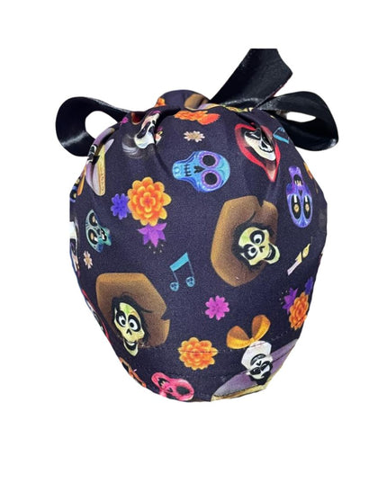 Gorro Medico Quirúrgico - Día De Muertos - Coco 2 - Listón - Negro