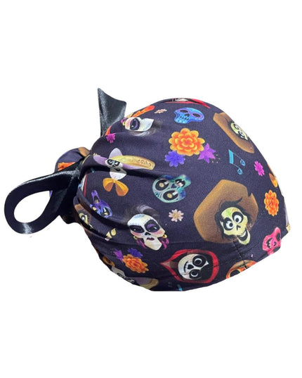 Gorro Medico Quirúrgico - Día De Muertos - Coco 2 - Listón - Negro