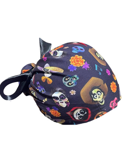 Gorro Medico Quirúrgico - Día De Muertos - Coco 2 - Listón - Negro