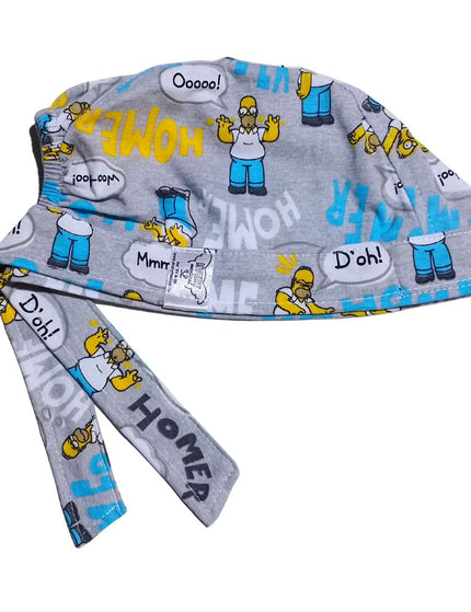 Gorro Quirúrgico Estampado Homero En Vestido, gris