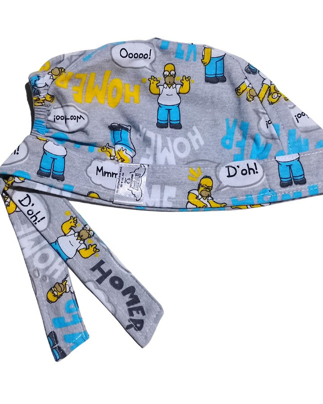 Gorro Quirúrgico Estampado Homero En Vestido, gris