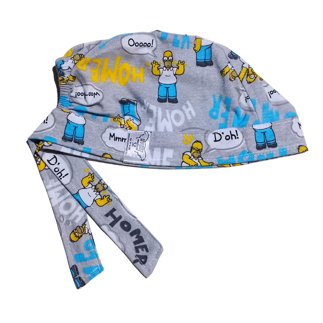 Gorro Quirúrgico Estampado Homero En Vestido, gris