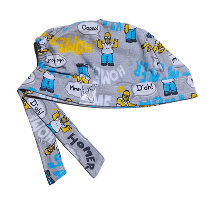Gorro Quirúrgico Estampado Homero En Vestido, gris