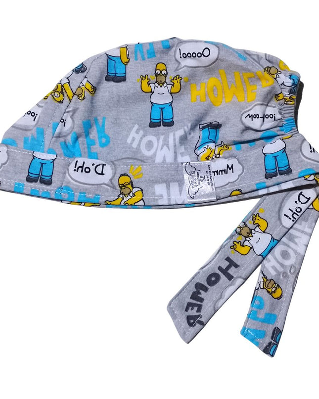 Gorro Quirúrgico Estampado Homero En Vestido, gris