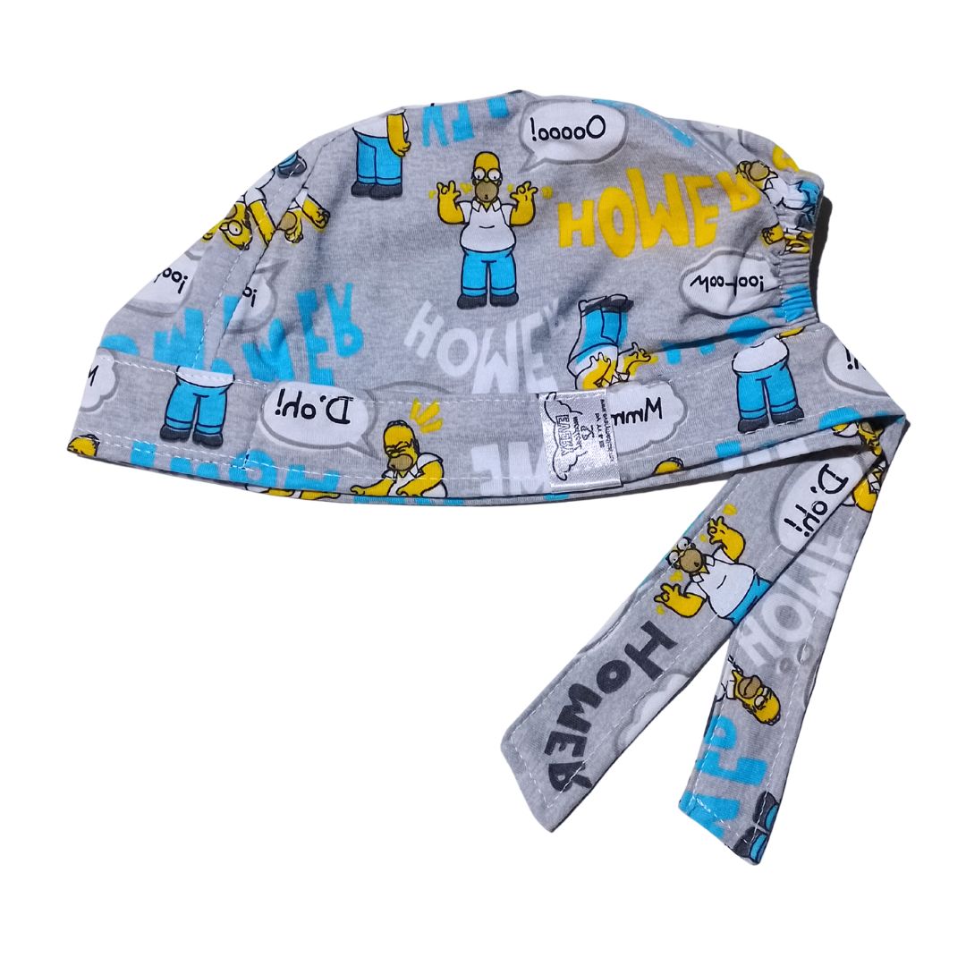 Gorro Quirúrgico Estampado Homero En Vestido, gris