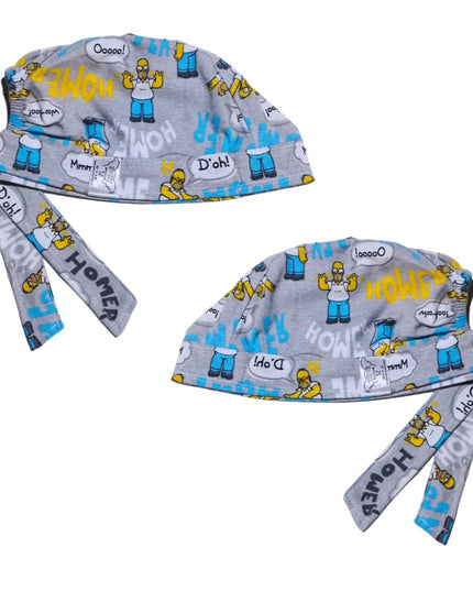 Gorro Quirúrgico Estampado Homero En Vestido, gris