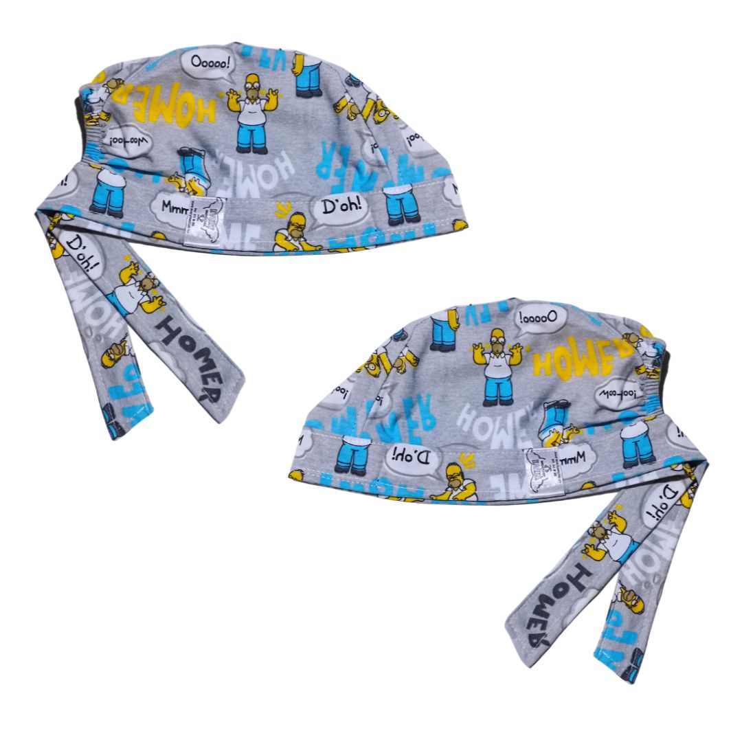Gorro Quirúrgico Estampado Homero En Vestido, gris