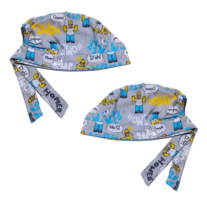 Gorro Quirúrgico Estampado Homero En Vestido, gris