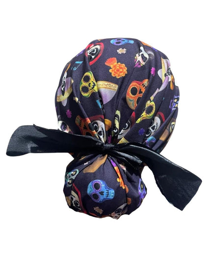 Gorro Medico Quirúrgico - Día De Muertos - Coco 2 - Listón - Negro