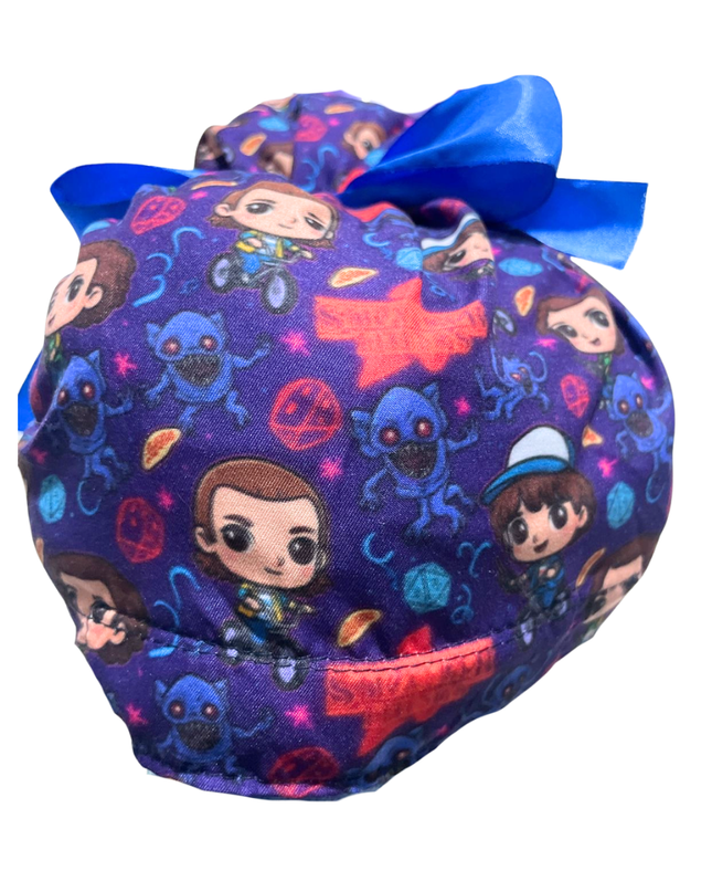 Gorro Medico Quirúrgico Stranger Things Enfermeria Liston Azul Unitalla