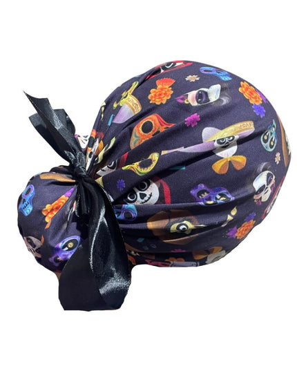 Gorro Medico Quirúrgico - Día De Muertos - Coco 2 - Listón - Negro