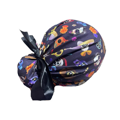Gorro Medico Quirúrgico - Día De Muertos - Coco 2 - Listón - Negro