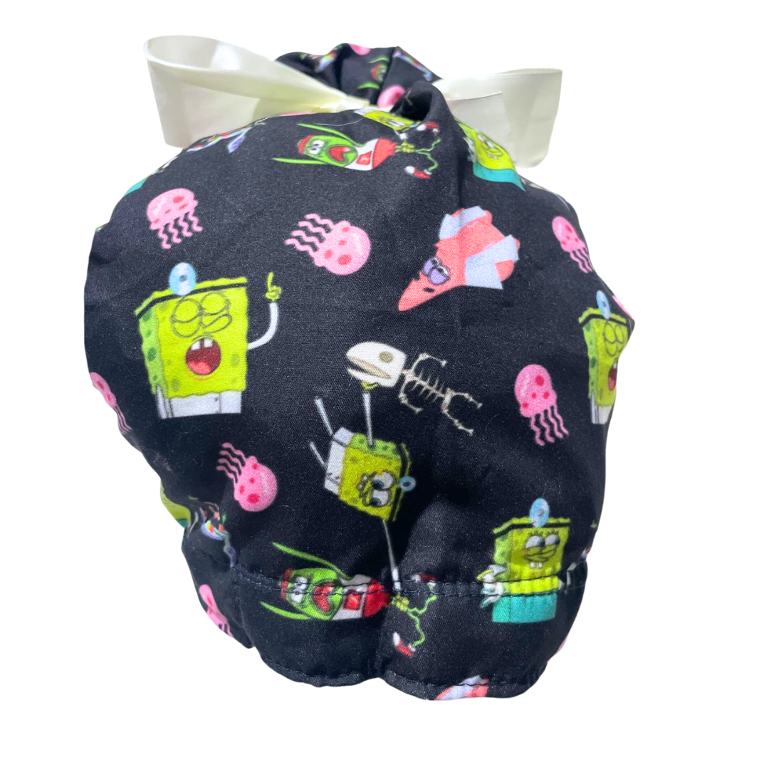Gorro Medico Quirúrgico Bob Esponja Listones - Antisudor