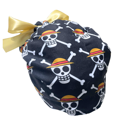Gorro Medico Quirúrgico One Piece Luffy - Antisudor Liston Negro Unitalla