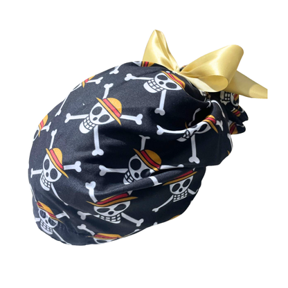 Gorro Medico Quirúrgico One Piece Luffy - Antisudor Liston Negro Unitalla