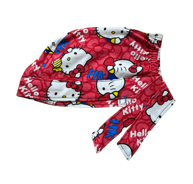 Gorro Quirúrgico Hello Kitty Rosa Cordones - Antisudor