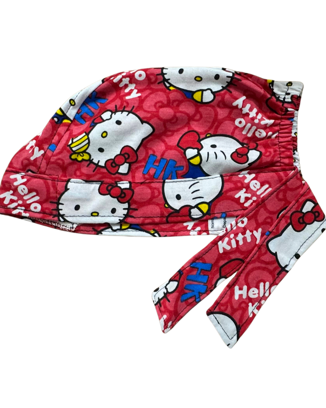 Gorro Quirúrgico Hello Kitty Rosa Cordones - Antisudor