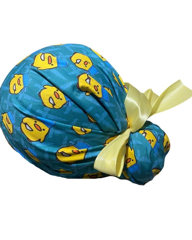 Gorro Quirúrgico - Pollito - Pato - Cirujano - Listón Celeste