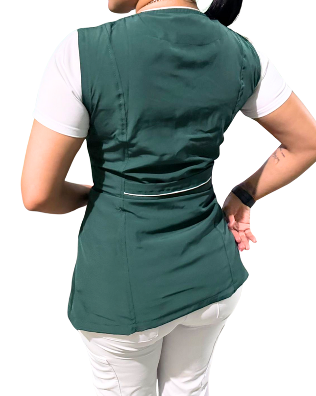 Chaleco Enfermería Clinico Quirurgico Dama CUELLO V Hospital (CON LOGO INSTITUCIONAL)