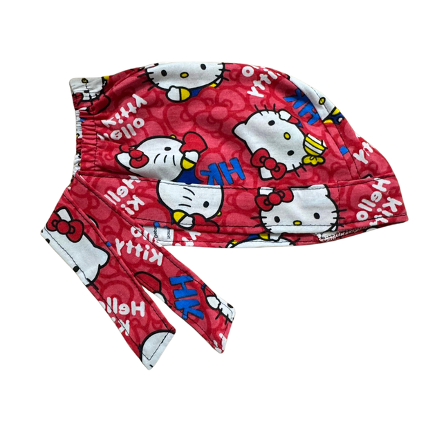 Gorro Quirúrgico Hello Kitty Rosa Cordones - Antisudor