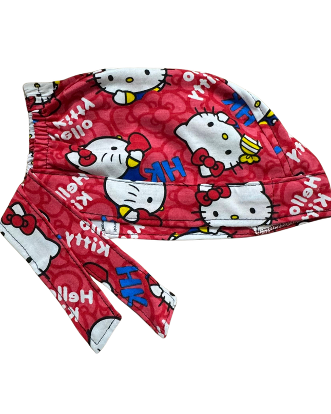 Gorro Quirúrgico Hello Kitty Rosa Cordones - Antisudor
