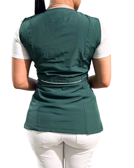 Chaleco Enfermería Clinico Quirurgico Dama CUELLO V Hospital (CON LOGO INSTITUCIONAL)