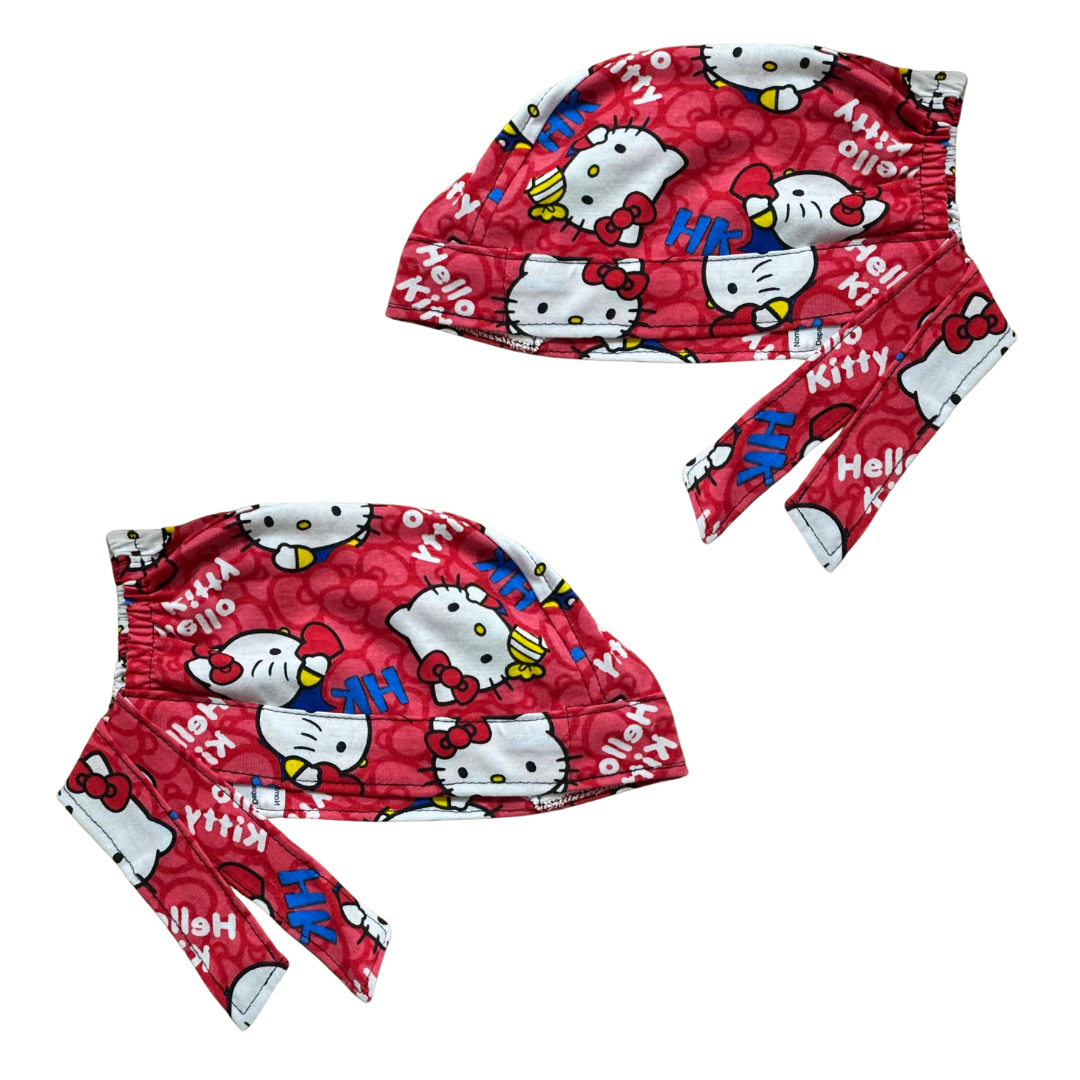 Gorro Quirúrgico Hello Kitty Rosa Cordones - Antisudor