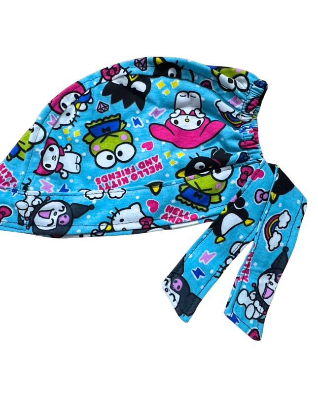Gorro Quirúrgico Hello Kitty Rosa Cordones - Antisudor
