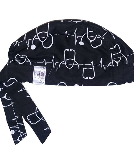 Gorro Quirúrgicomedico Corazón Electrocardiograma BLANCO