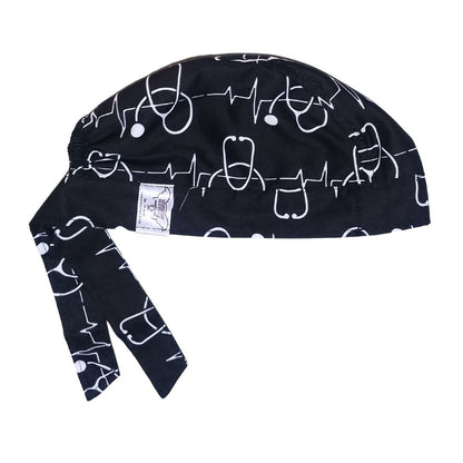 Gorro Quirúrgicomedico Corazón Electrocardiograma BLANCO