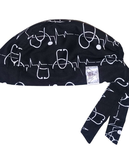 Gorro Quirúrgicomedico Corazón Electrocardiograma BLANCO