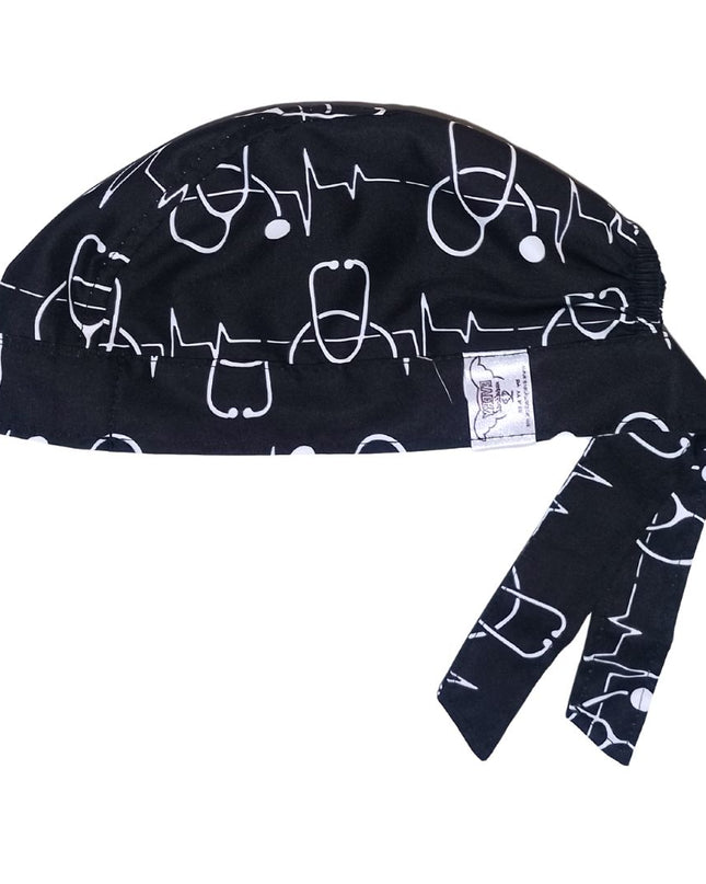 Gorro Quirúrgicomedico Corazón Electrocardiograma BLANCO