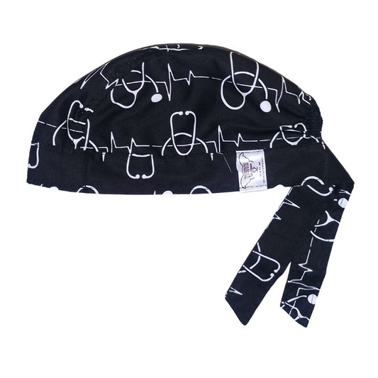 Gorro Quirúrgicomedico Corazón Electrocardiograma BLANCO