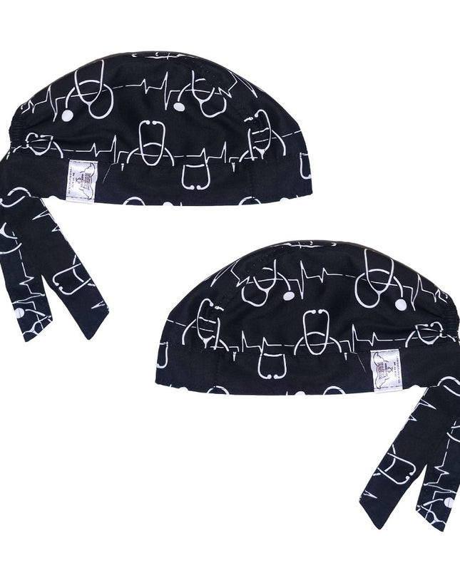 Gorro Quirúrgicomedico Corazón Electrocardiograma BLANCO