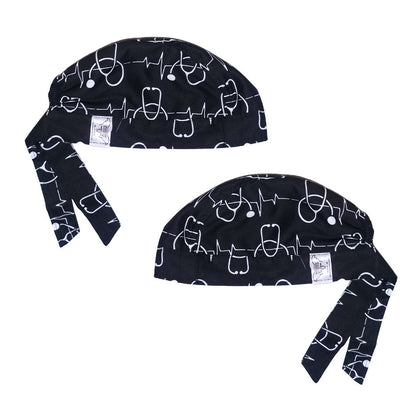 Gorro Quirúrgicomedico Corazón Electrocardiograma BLANCO