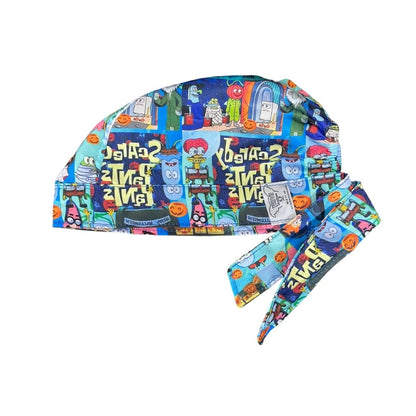 Gorro Medico Quirúrgico - Terror - Halloween - Bob Esponja - Calamardo - Celeste