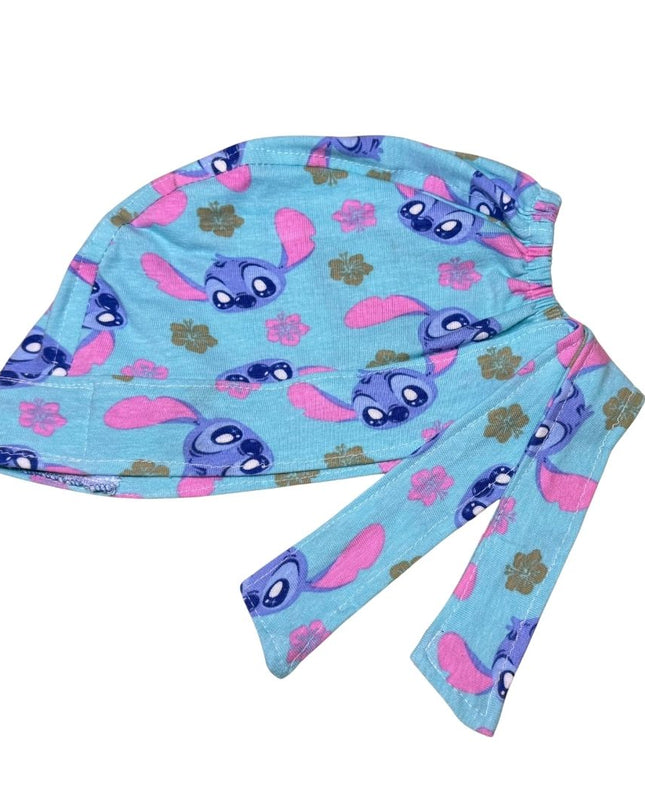 Gorro Quirúrgico Estampado Stitch - Antisudor - Azul Celeste