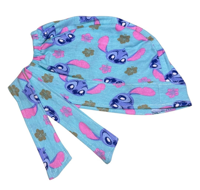 Gorro Quirúrgico Estampado Stitch - Antisudor - Azul Celeste
