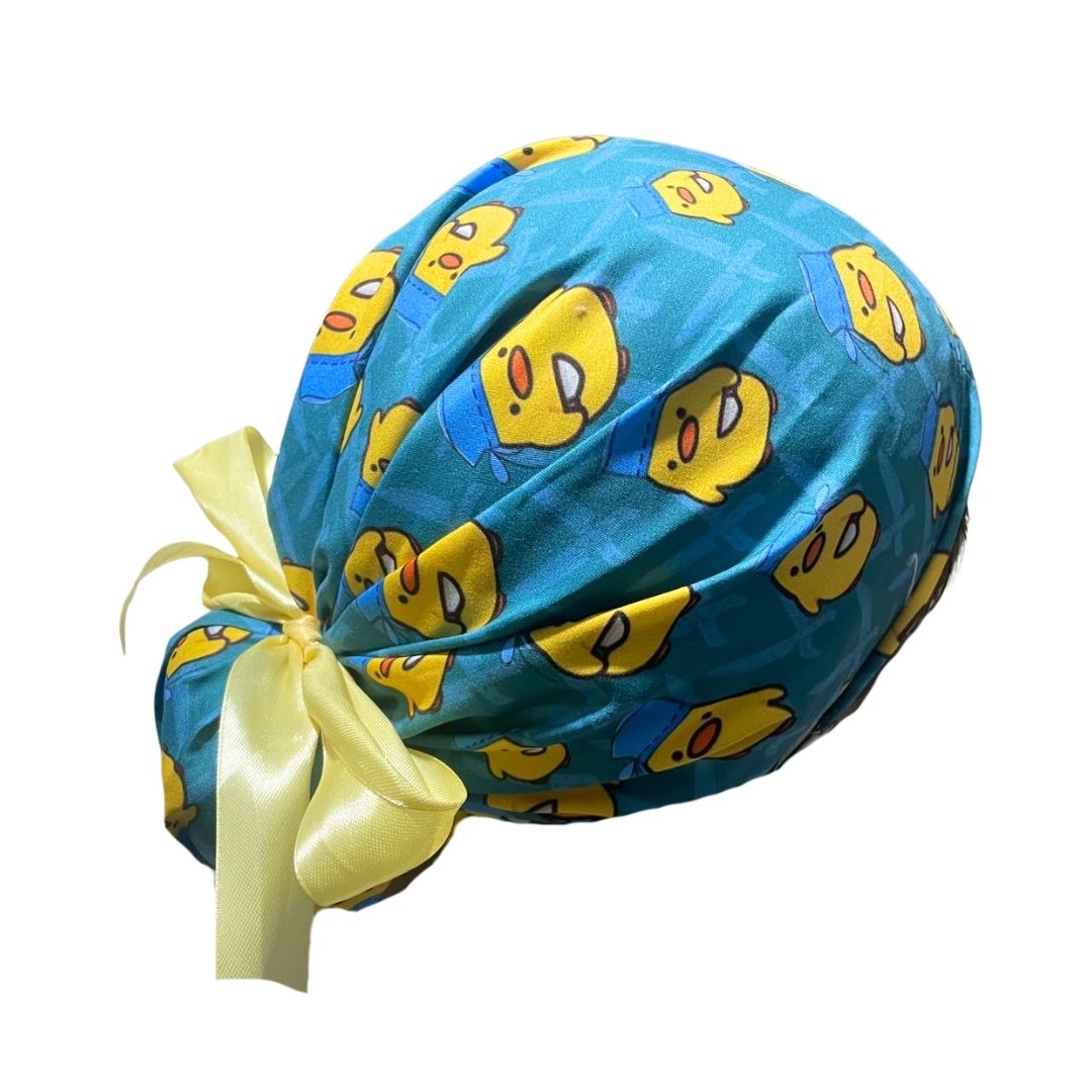 Gorro Quirúrgico - Pollito - Pato - Cirujano - Listón Celeste