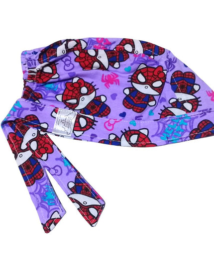 Gorro Medico Quirúrgico gatito lila araña