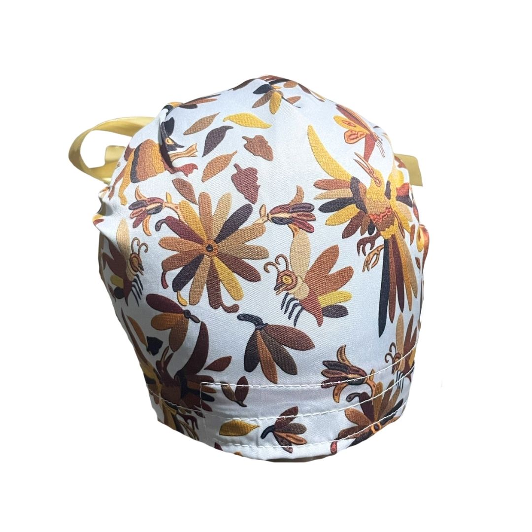 Gorro Quirúrgico - Tipo Bordado Mexicano - Listón - Beige