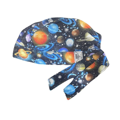 Gorro Medico Quirúrgico - Galaxia Planetas- Universo - Espacio - Negro