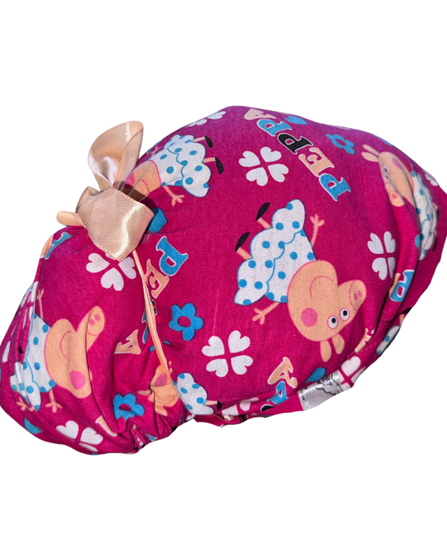 Gorro Medico Quirúrgico Enf Peppa Pig Listones - Antisudor Rosa Unitalla