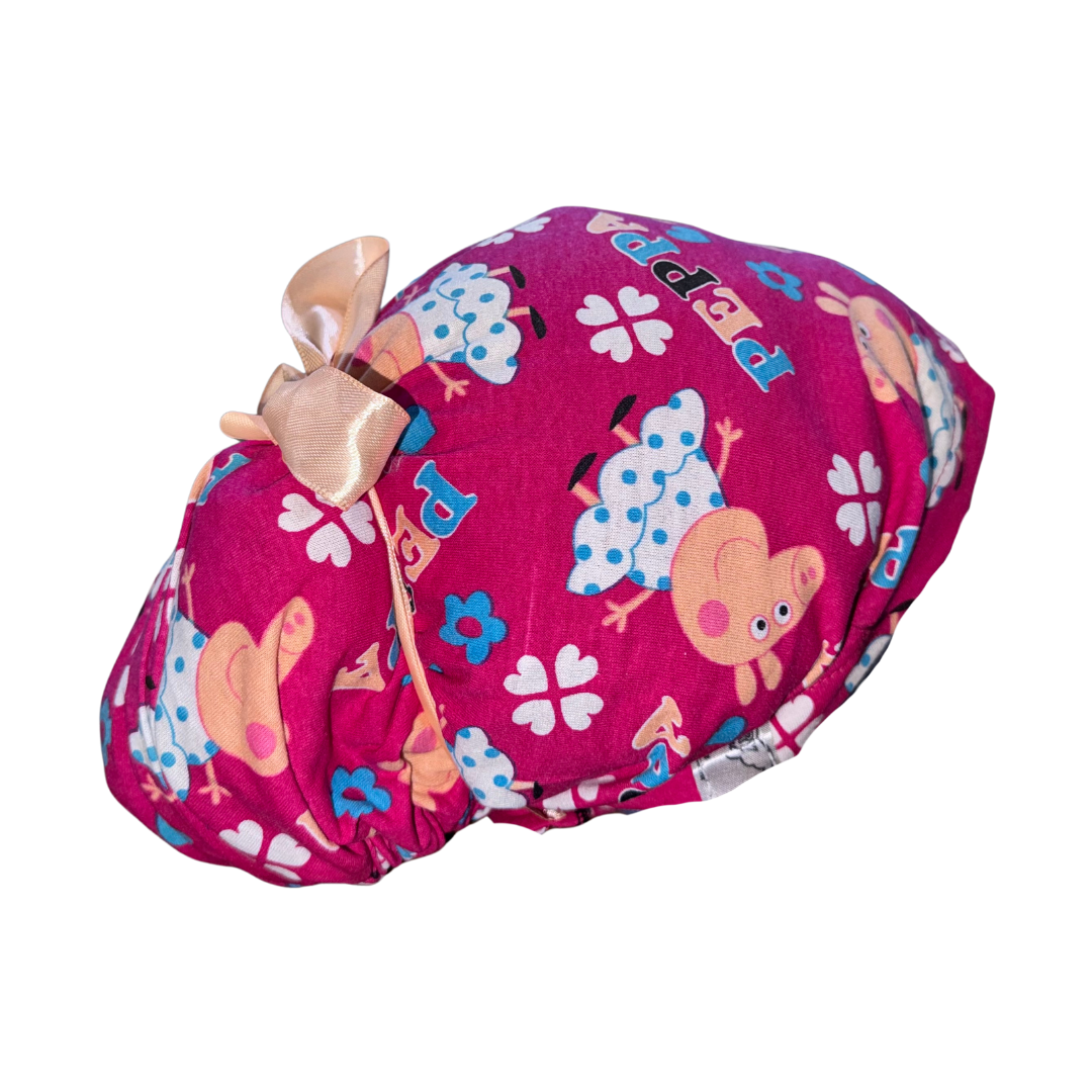 Gorro Medico Quirúrgico Enf Peppa Pig Listones - Antisudor Rosa Unitalla