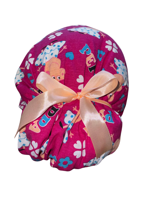 Gorro Medico Quirúrgico Enf Peppa Pig Listones - Antisudor Rosa Unitalla