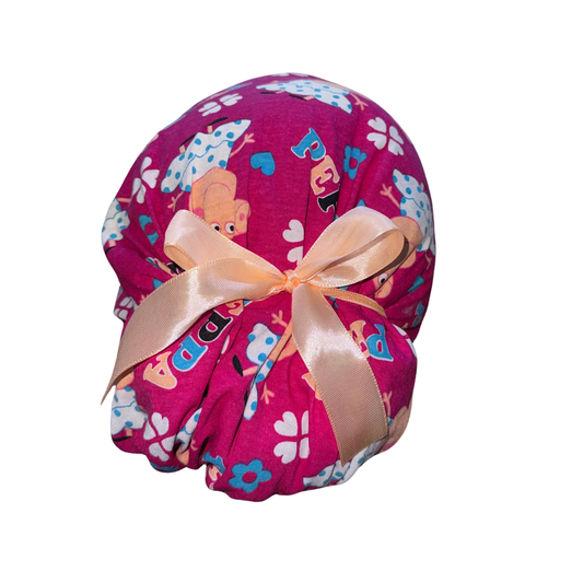 Gorro Medico Quirúrgico Enf Peppa Pig Listones - Antisudor Rosa Unitalla