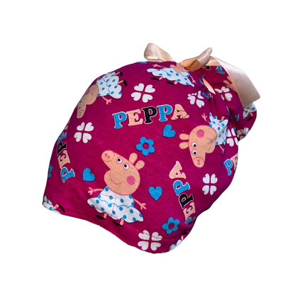 Gorro Medico Quirúrgico Enf Peppa Pig Listones - Antisudor Rosa Unitalla