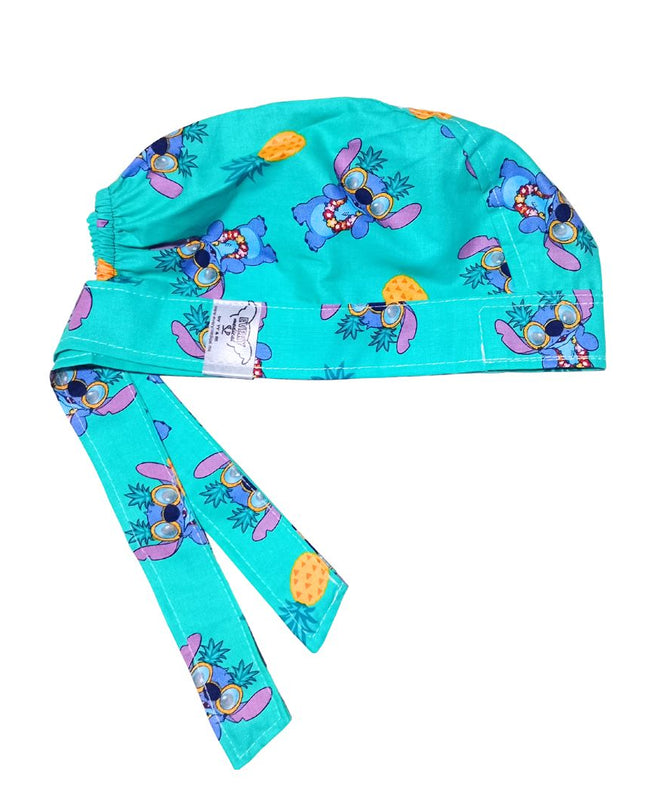 Gorro Medico Quirúrgico Enfermeria, muñequito con piñas celeste